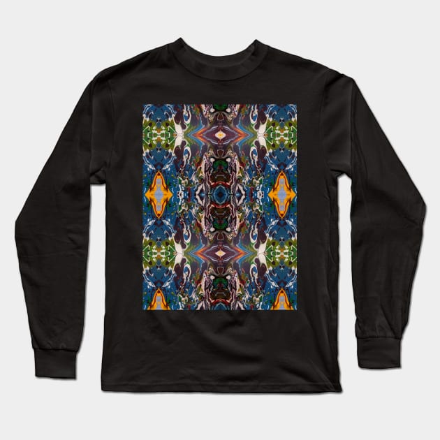 Abstract Pattern 5 - Landscape Orientation Long Sleeve T-Shirt by NightserFineArts